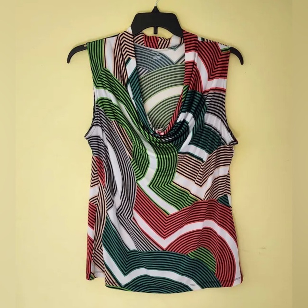 XL Worthington Women's Sleeveless Patterned Blouse
